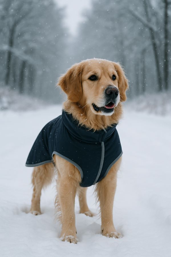 dog in winter coat